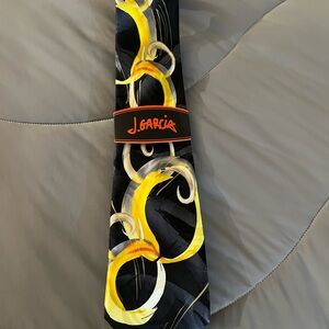 J. Garcia Elegant Black and Yellow Tie “Clockworks “ NWT
